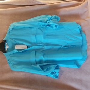 Turquoise button down shirt💙